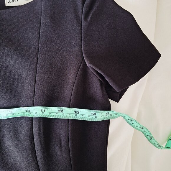 ZARA Godet Mini Dress ZW Collection - Black - Picture 10 of 10